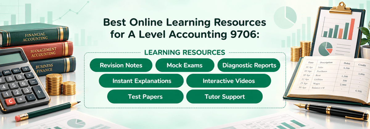 Best Online Learning Resources for A Level Accounting 9706: Revision Notes, Mock Exams, Diagnostic Reports, Instant Explanations, Interactive Videos, Test Papers and Tutor Support